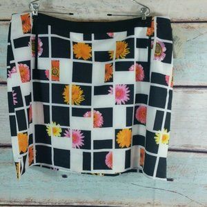 EP PRO White Black Yellow Pink Floral Golf Skort
